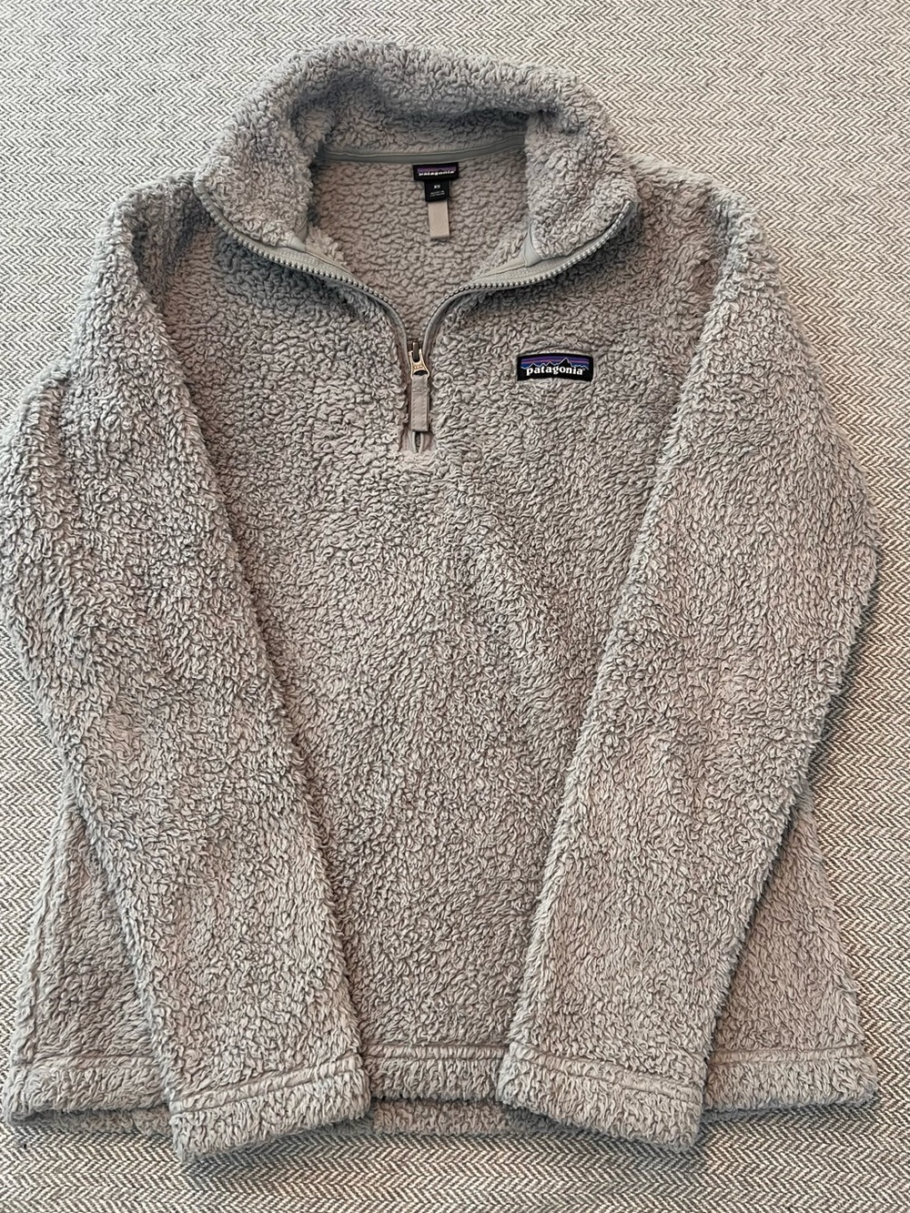 Patagonia Los Gatos 1/4 Zip Sherpa Fleece Pullover Gray XS